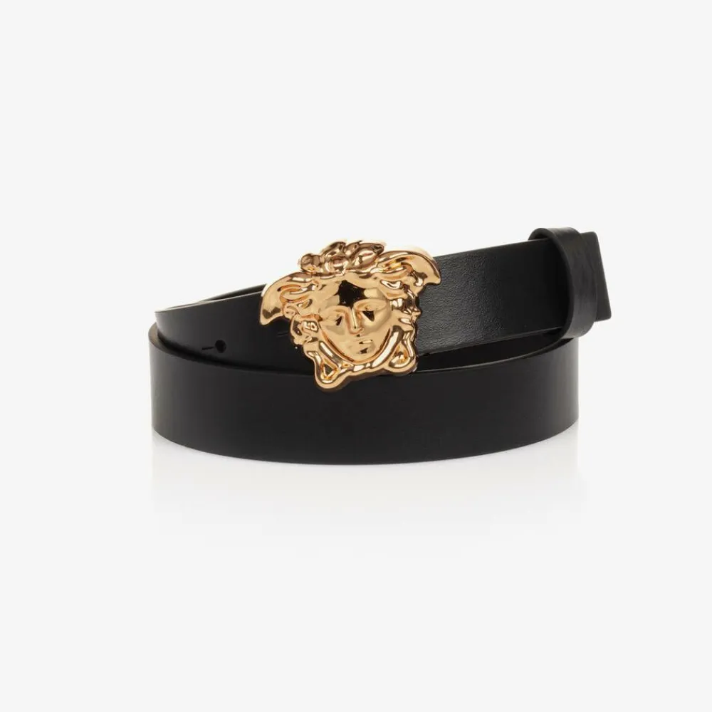 Versace Clothing Accessories|Clothing Accessories*Black Leather Medusa Belt