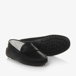 Tods Loafers & Moccasins|Loafers & Moccasins*Black Leather Moccasin Shoes