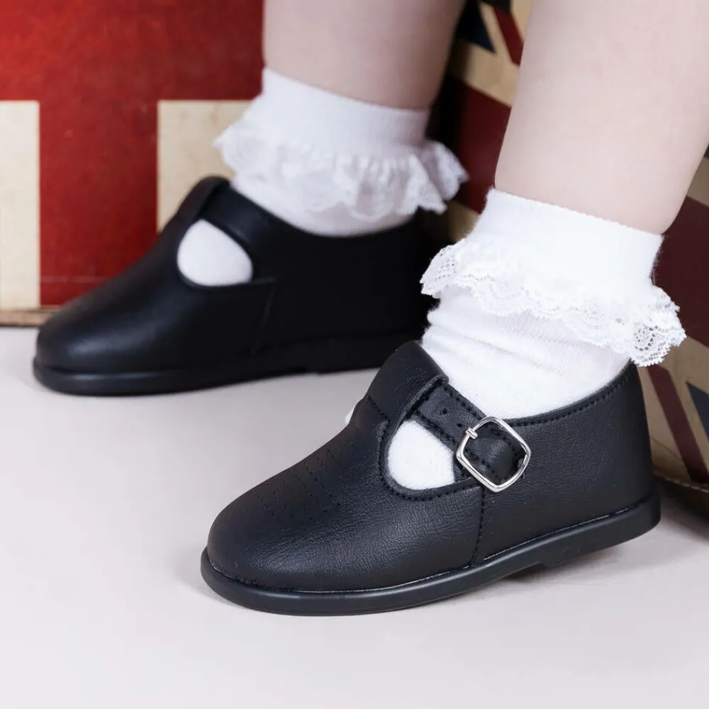 Early Days First Walkers|First Walkers*Black Leather Shoes