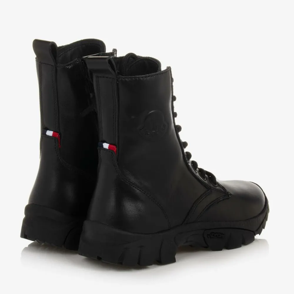 Moncler Enfant Boots|Boots*Black Leather Trek Ankle Boots