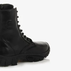 Moncler Enfant Boots|Boots*Black Leather Trek Ankle Boots