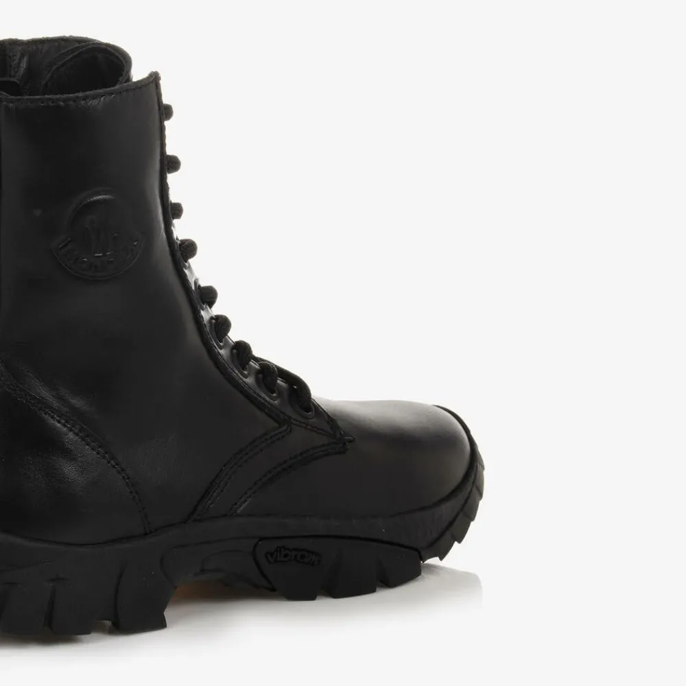Moncler Enfant Boots|Boots*Black Leather Trek Ankle Boots