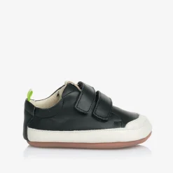 Tip Toey Joey Trainers|Trainers*Black Leather Velcro Trainers
