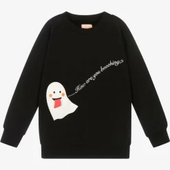 Wauw Capow Tops*Black Organic Cotton Ghost Sweatshirt