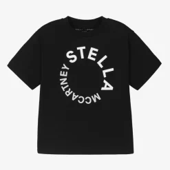 Stella McCartney Kids Tops*Black Organic Cotton T-Shirt