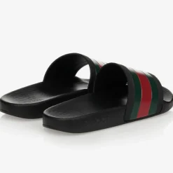 Gucci Sliders|Sliders*Black Rubber Web Sliders