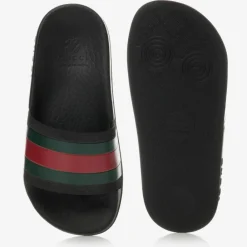Gucci Sliders|Sliders*Black Rubber Web Sliders