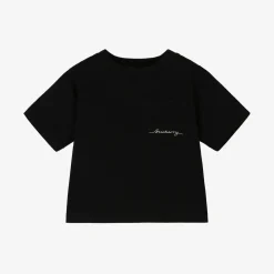 Burberry Tops|Tops*Black Script Logo Cotton Baby T-Shirt