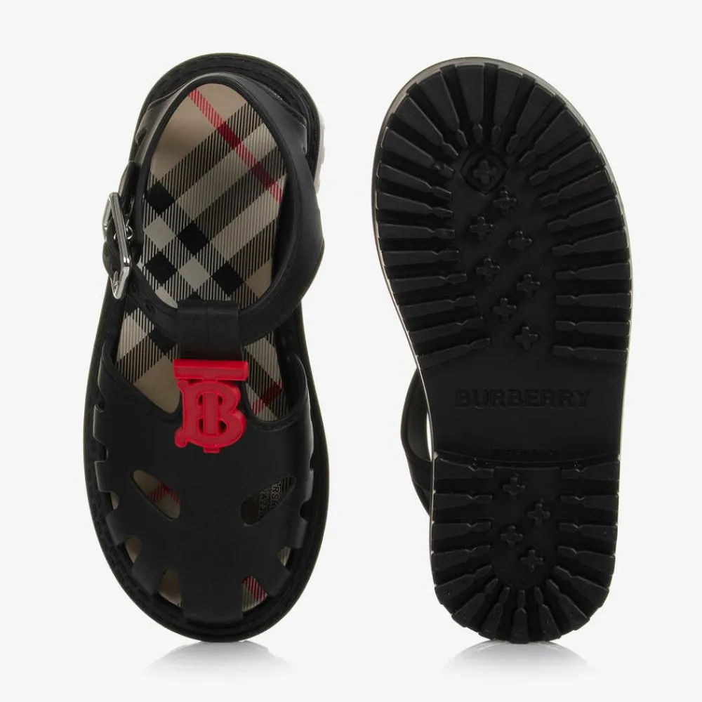 Burberry Sandals*Black TB Monogram Jelly Shoes