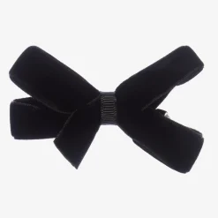 Peach Ribbons Hair Accessories*Black Velvet Bow Clip (7cm)