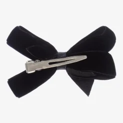 Peach Ribbons Hair Accessories*Black Velvet Bow Clip (7cm)