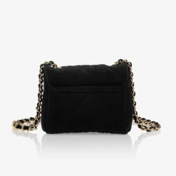 Milledeux Bags*Black Velvet Quilted Bag (13cm)