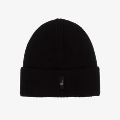 Moncler Enfant Hats*Black Wool Knit Beanie Hat