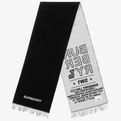 Burberry Scarves|Scarves*Black Wool Logo Scarf (127cm)
