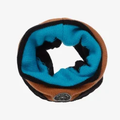 Deux par Deux Scarves|Scarves*Blue & Brown Knitted Snood