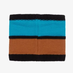 Deux par Deux Scarves|Scarves*Blue & Brown Knitted Snood