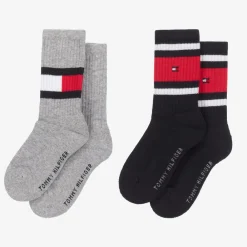 Tommy Hilfiger Socks*Blue & Grey Cotton Sports Socks (2 Pack)