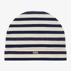 Gucci Hats*Blue & Ivory Striped Baby Hat