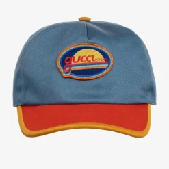 Gucci Hats*Blue & Orange Cotton Canvas Cap
