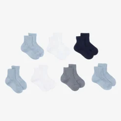 Story Loris Socks|Socks*Blue & White Baby Socks Gift Set (7 Pack)