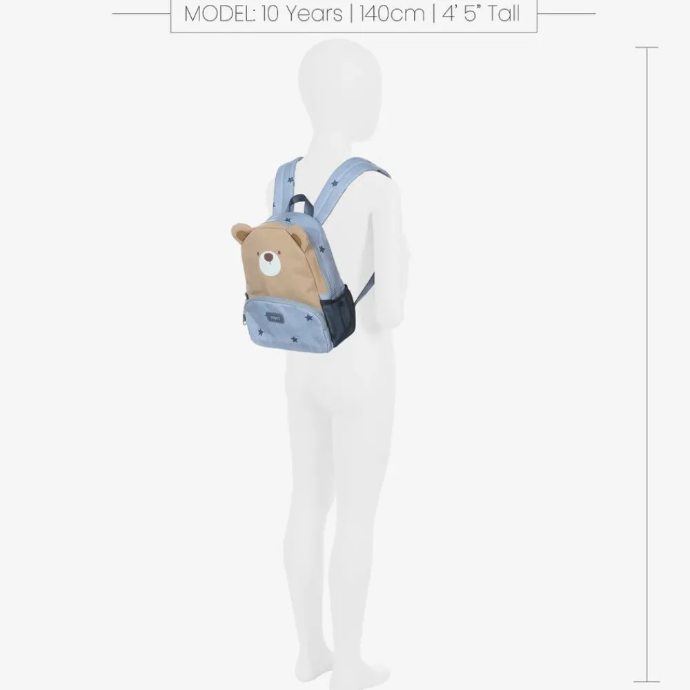 Mayoral Bags*Blue & Beige Bear Backpack (25cm)