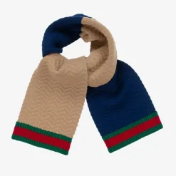 Gucci Scarves|Scarves*Blue & Beige Wool Knit Scarf (140cm)