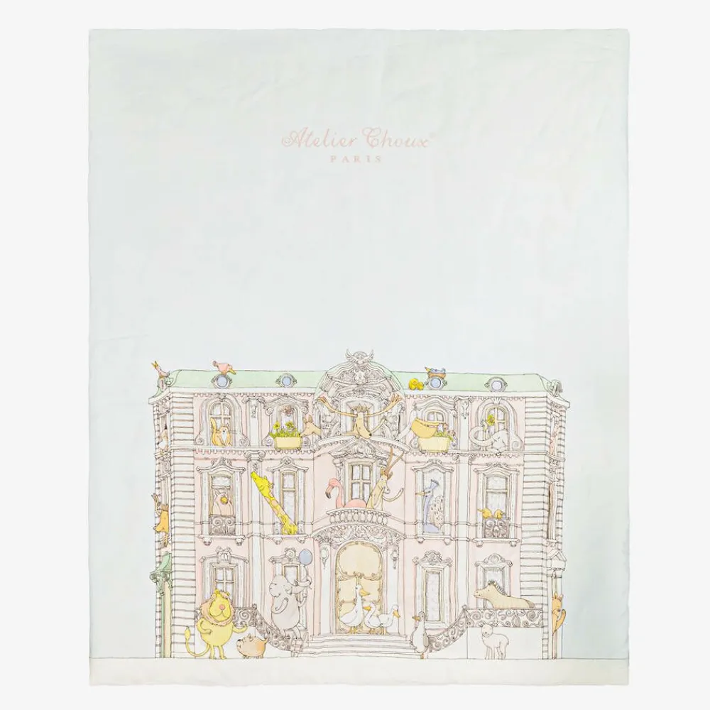 Atelier Choux Paris Gifts|Nursery Accessories*Blue & Pink Organic Cotton Reversible Duvet (132cm)