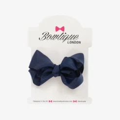 Bowtique London Hair Accessories*Blue Bow Hair Clip (7cm) Navy