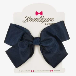 Bowtique London Hair Accessories*Blue Bow Hair Clip (15cm) Navy