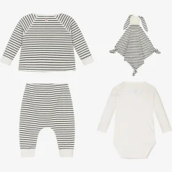 Petit Bateau Gifts|Babysuits*Blue Breton Stripe Organic Trouser Set