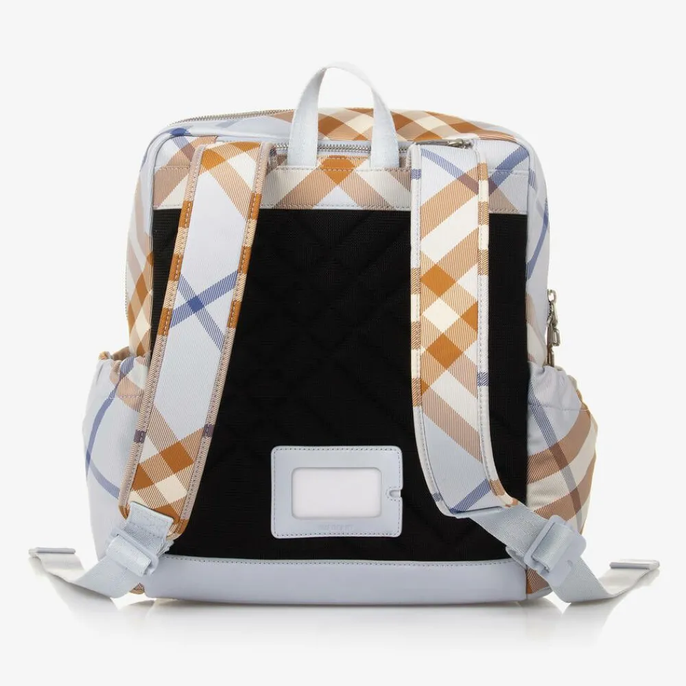 Burberry Bags*Blue Check Backpack (33cm) SlateBlue