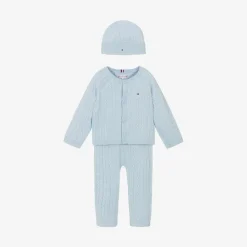 Tommy Hilfiger Outfit Sets|Outfit Sets*Blue Cotton & Wool Knit Baby Trouser Set