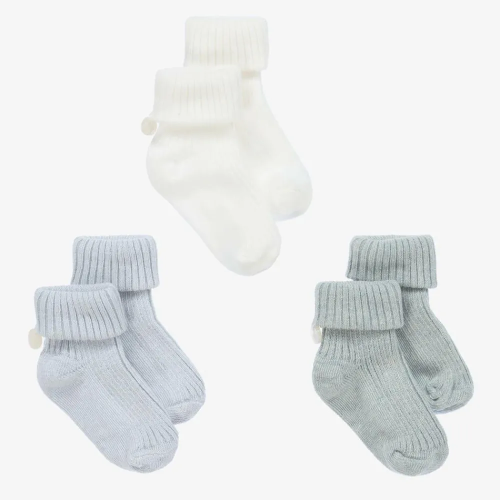 Tartine et Chocolat Socks*Blue Cotton Baby Socks (3 Pack)