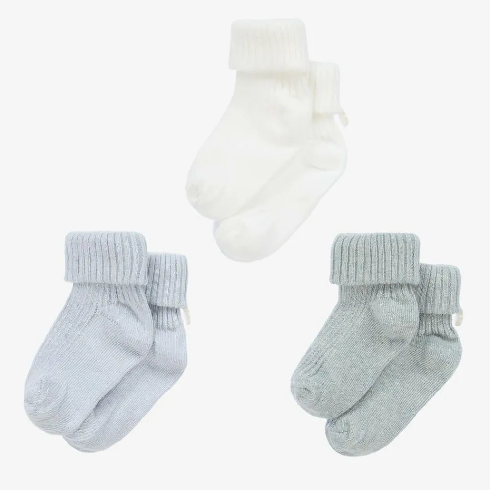 Tartine et Chocolat Socks*Blue Cotton Baby Socks (3 Pack)