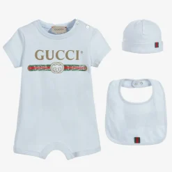 Gucci Gifts|Babysuits*Blue Cotton Babysuit Gift Set
