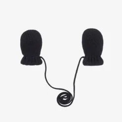 Petit Bateau Gloves & Mittens|Gloves & Mittens*Blue Cotton Knit Baby Mittens