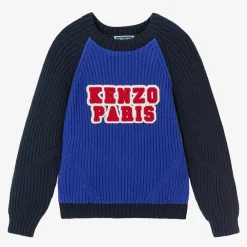 KENZO KIDS Tops|Tops*Blue Cotton Knit Sweater
