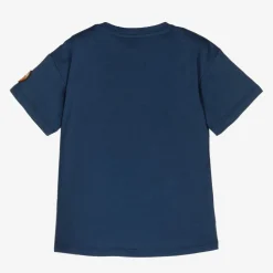Gucci Tops*Blue Cotton Logo T-Shirt