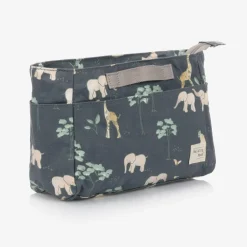 Pasito a Pasito Walking Mum Bags|Bags*Blue Cotton Safari Print Wash Bag (24cm)