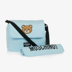 Moschino Baby Gifts*Blue Cotton Teddy Bear Changing Bag (49cm)