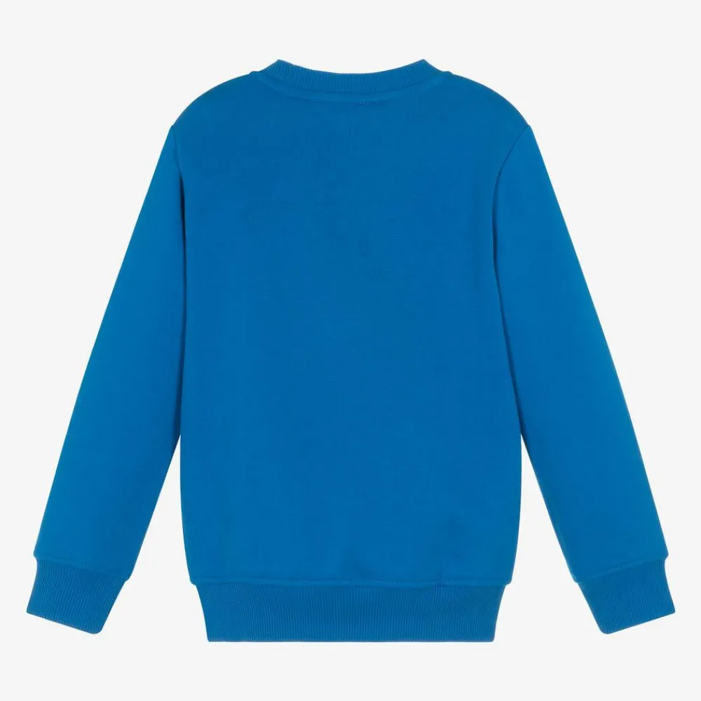 Moschino Kid-Teen Tops|Tops*Blue Cotton Teddy Bear Sweatshirt