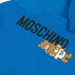 Moschino Kid-Teen Tops|Tops*Blue Cotton Teddy Bear Sweatshirt