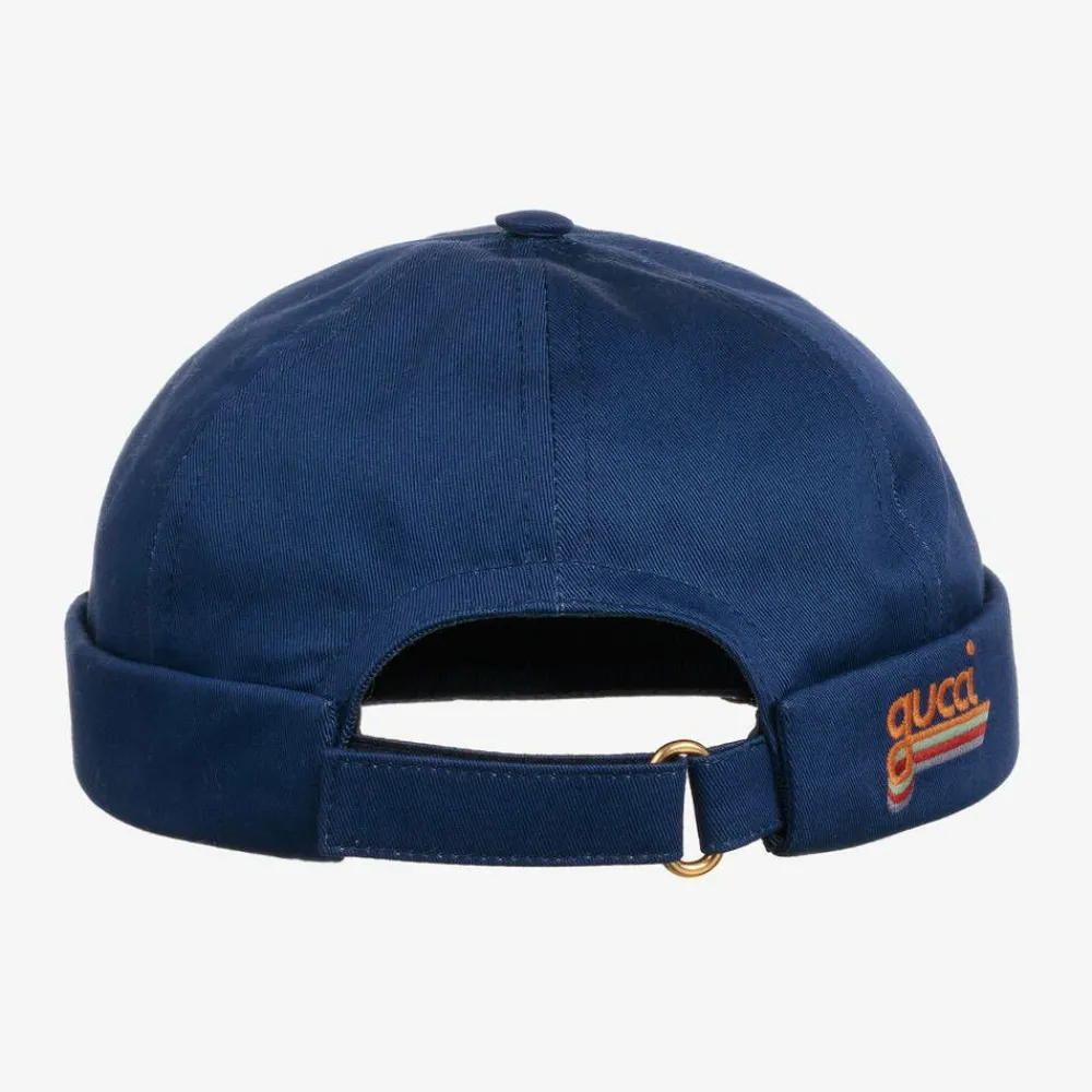 Gucci Hats*Blue Cotton Twill Retro Hat