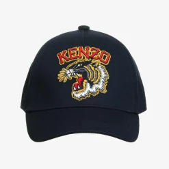 KENZO KIDS Hats|Hats*Blue Cotton Varsity Tiger Cap