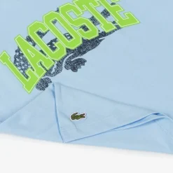 Lacoste Tops*Blue Cotton Varsity T-Shirt