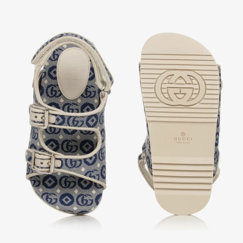 Gucci Sandals|Sandals*Blue Double G Canvas Sandals
