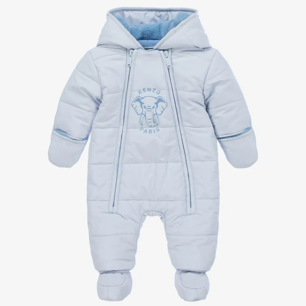 KENZO KIDS Snowwear*Blue Elephant Puffer Baby Snowsuit