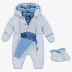 KENZO KIDS Snowwear*Blue Elephant Puffer Baby Snowsuit