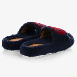 Gucci Sliders|Sliders*Blue Faux Fur Logo Sliders