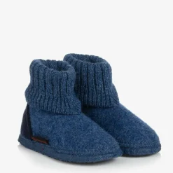 Giesswein Slippers|Slippers*Blue Felted Wool Slippers